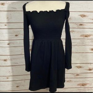 Reformation Black Smocked Dress size L